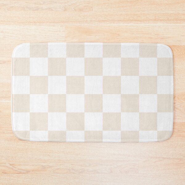Item preview, Distressed look soft light beige and white chess checkers checkerboard designed and sold by PrettywithColor.