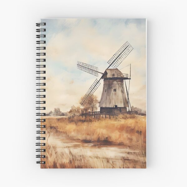 Item preview, Old Windmill Landscape Print, Vintage Holland Countryside Oil Painting, Windmill Wall Art, Dutch Scenery Farmhouse Decor Printable Art designed and sold by SavageVision.