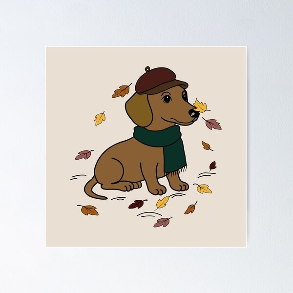 Item preview, Archie Dachshund Autumn Vibe  designed and sold by MarziDesign.