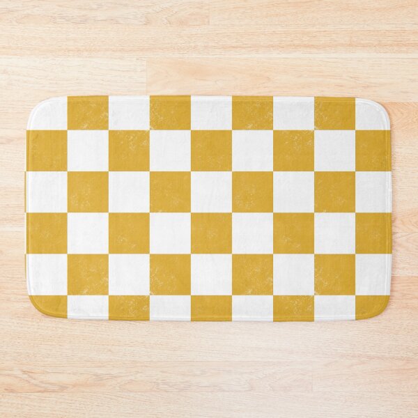 Item preview, Distressed look golden yellow and white classic chess checkers checkerboard designed and sold by PrettywithColor.
