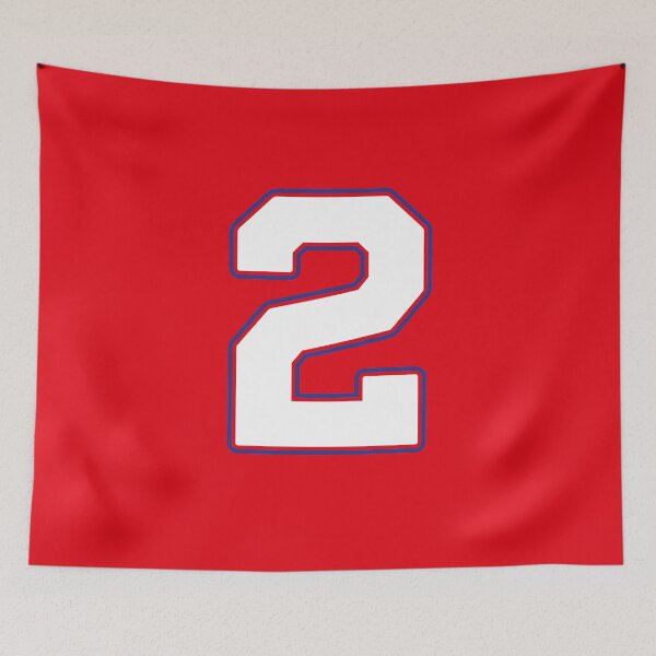 Item preview, Jersey Number 2 / Player Shirt Number Two (White with Blue Outline) designed and sold by STUDIO-72.