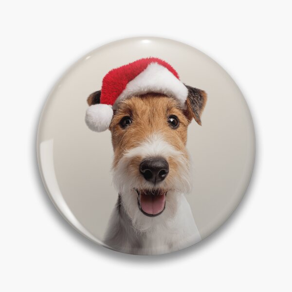 Item preview, Cute Wire Fox Terrier Christmas Art — Wire Fox Terrier Wearing Santa Hat designed and sold by LazyOwlStore.