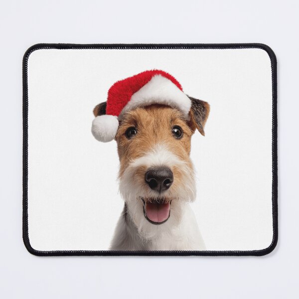Item preview, Cute Wire Fox Terrier Christmas Art — Wire Fox Terrier Wearing Santa Hat designed and sold by LazyOwlStore.