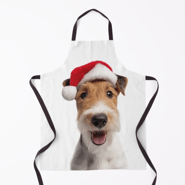 Item preview, Cute Wire Fox Terrier Christmas Art — Wire Fox Terrier Wearing Santa Hat designed and sold by LazyOwlStore.