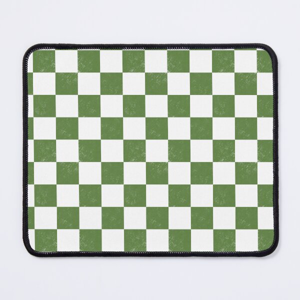 Item preview, Distressed look light bright green and white classic chess checkers checkerboard designed and sold by PrettywithColor.