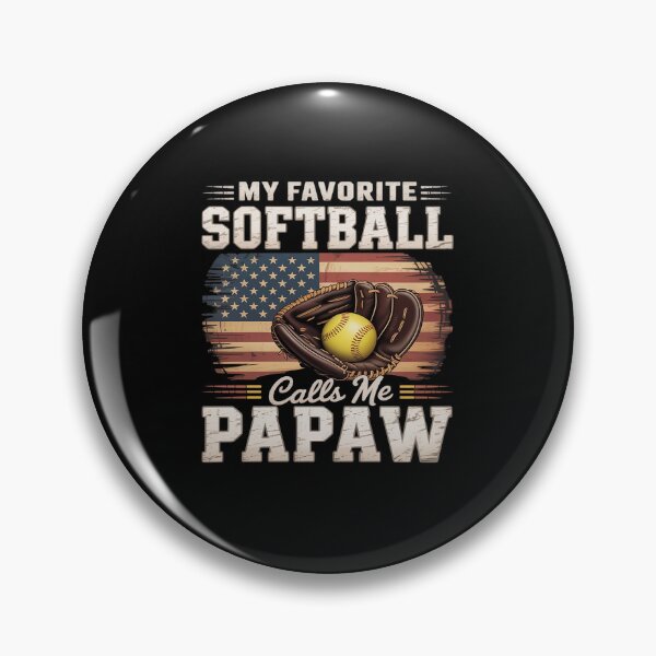 Item preview, My Favorite Softball Player Calls Me Papaw American Flag designed and sold by khorbiasieno.