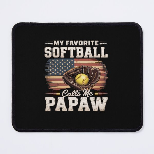 Item preview, My Favorite Softball Player Calls Me Papaw American Flag designed and sold by khorbiasieno.