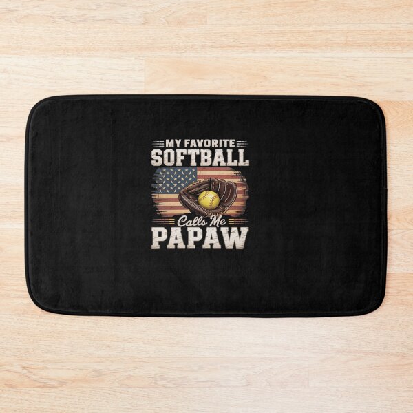 Item preview, My Favorite Softball Player Calls Me Papaw American Flag designed and sold by khorbiasieno.