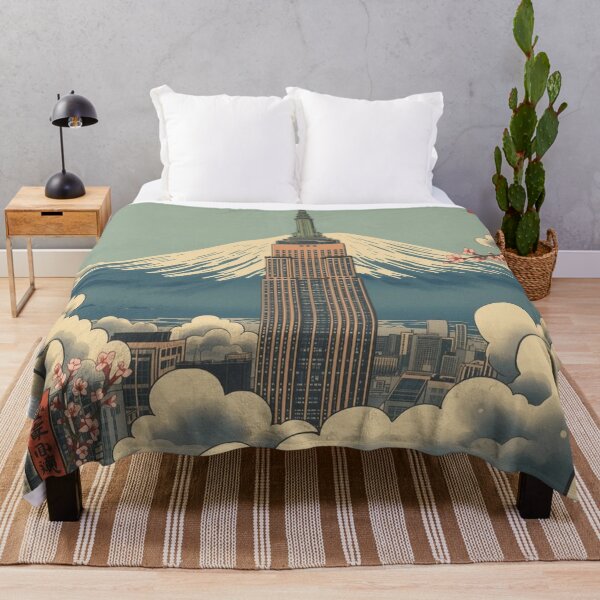 Item preview, Empire State and Mount Fuji – Japanese Ukiyo-e Cityscape in Hiroshige Style designed and sold by Vandy Fullam.