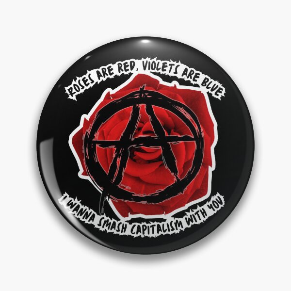 Item preview, Roses Are Red Sticker – “I Wanna Smash Capitalism With You” Anarchist Rose, Revolutionary Valentine designed and sold by Allie-Vesper.