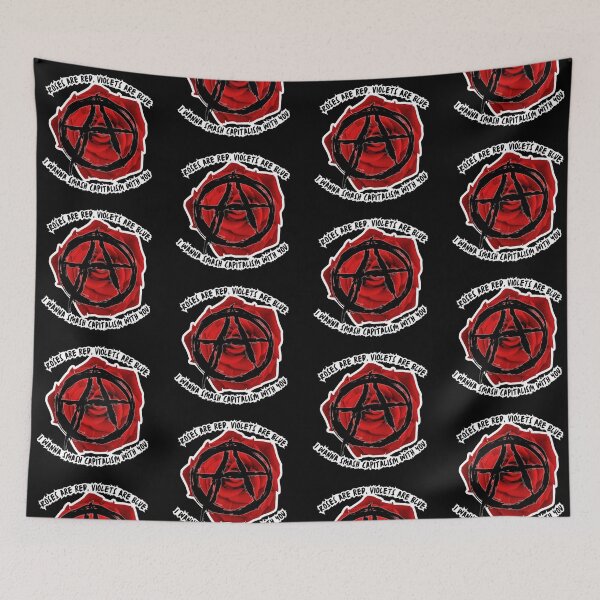 Item preview, Roses Are Red Sticker – “I Wanna Smash Capitalism With You” Anarchist Rose, Revolutionary Valentine designed and sold by Allie-Vesper.