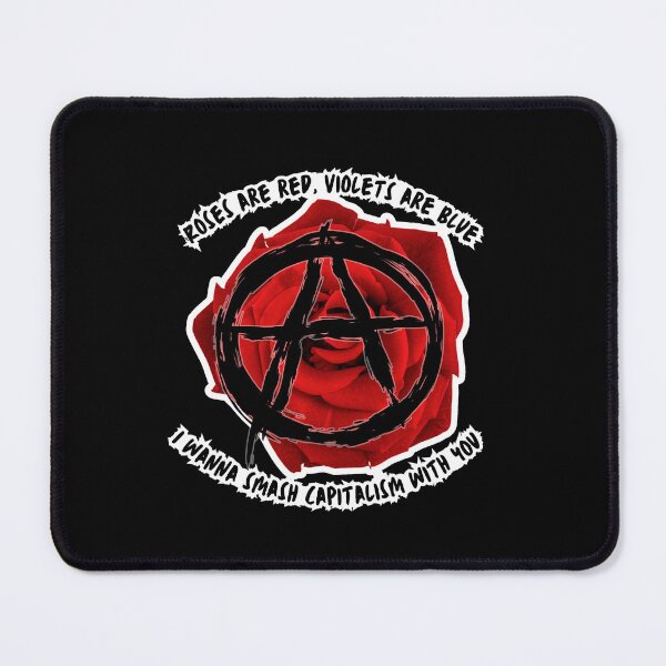 Item preview, Roses Are Red Sticker – “I Wanna Smash Capitalism With You” Anarchist Rose, Revolutionary Valentine designed and sold by Allie-Vesper.