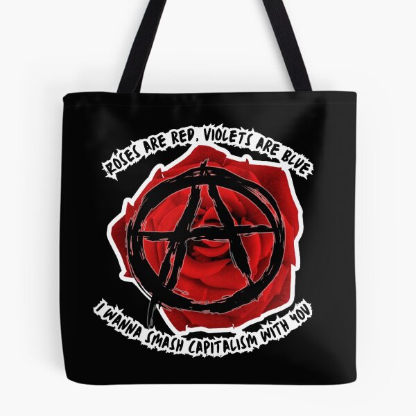 Item preview, Roses Are Red Sticker – “I Wanna Smash Capitalism With You” Anarchist Rose, Revolutionary Valentine designed and sold by Allie-Vesper.