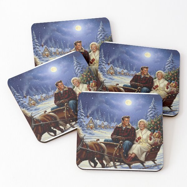 Item preview, Hollywood Holidays – Marilyn Monroe & James Dean Sleigh Ride designed and sold by Art's Diner.
