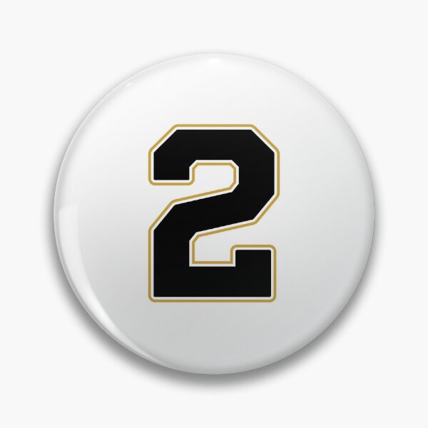Item preview, Jersey Number 2 / Player Shirt Number Two (Black with Gold Outline) designed and sold by STUDIO-72.