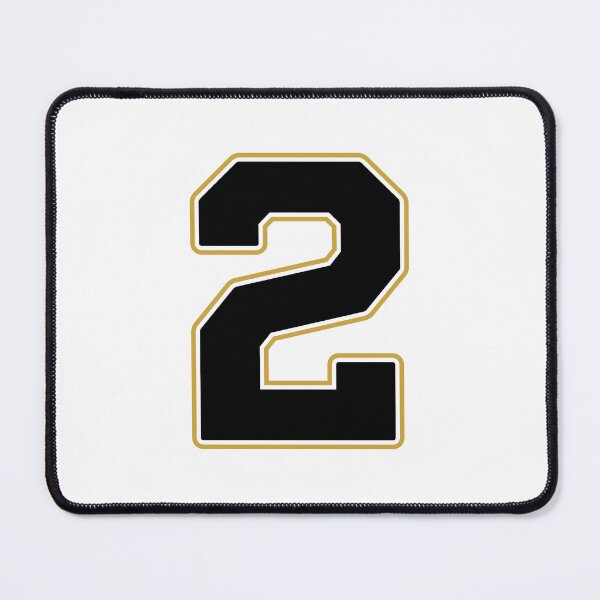 Item preview, Jersey Number 2 / Player Shirt Number Two (Black with Gold Outline) designed and sold by STUDIO-72.