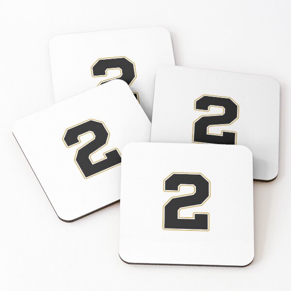 Item preview, Jersey Number 2 / Player Shirt Number Two (Black with Gold Outline) designed and sold by STUDIO-72.