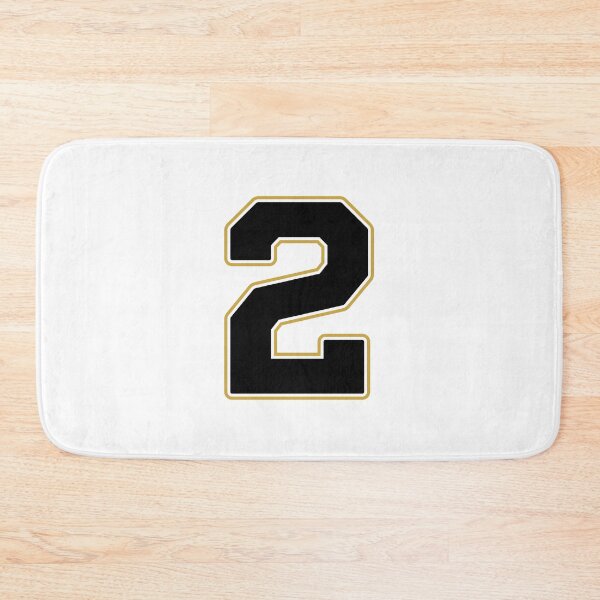 Item preview, Jersey Number 2 / Player Shirt Number Two (Black with Gold Outline) designed and sold by STUDIO-72.
