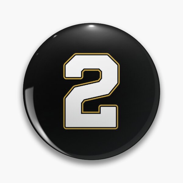 Item preview, Jersey Number 2 / Player Shirt Number Two (White with Gold Outline) designed and sold by STUDIO-72.