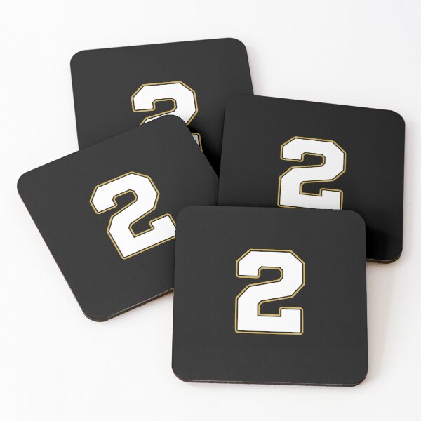 Item preview, Jersey Number 2 / Player Shirt Number Two (White with Gold Outline) designed and sold by STUDIO-72.