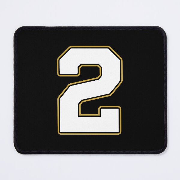 Item preview, Jersey Number 2 / Player Shirt Number Two (White with Gold Outline) designed and sold by STUDIO-72.