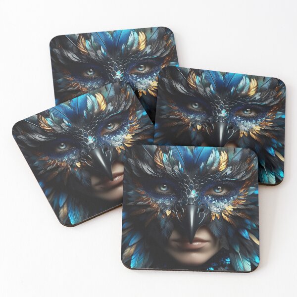 Item preview, Phoenix Mask Queen – Fantasy Bird Portrait designed and sold by youkee.