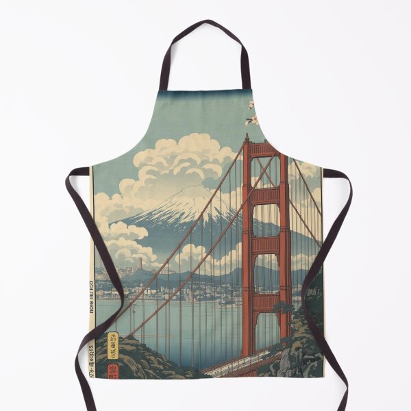 Item preview, Golden Gate and Mount Fuji – Japanese Ukiyo-e Woodblock Cityscape designed and sold by Vandy Fullam.