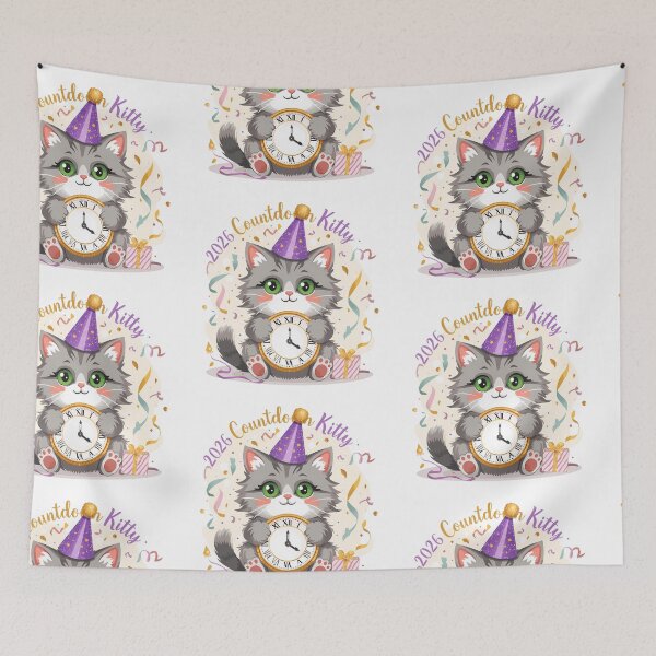 Item preview, Cat New Year Countdown – 2026 Rescue Kitty designed and sold by Jackypoo Design.