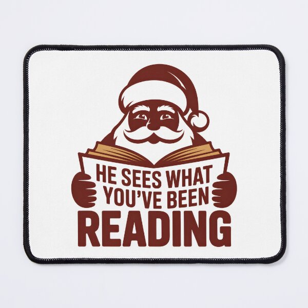 Item preview, He Sees What You've Been Reading - A perfect humorous design for book lovers who enjoy festive vibes and a playful twist on their reading habits. designed and sold by ZyziowskyArt.