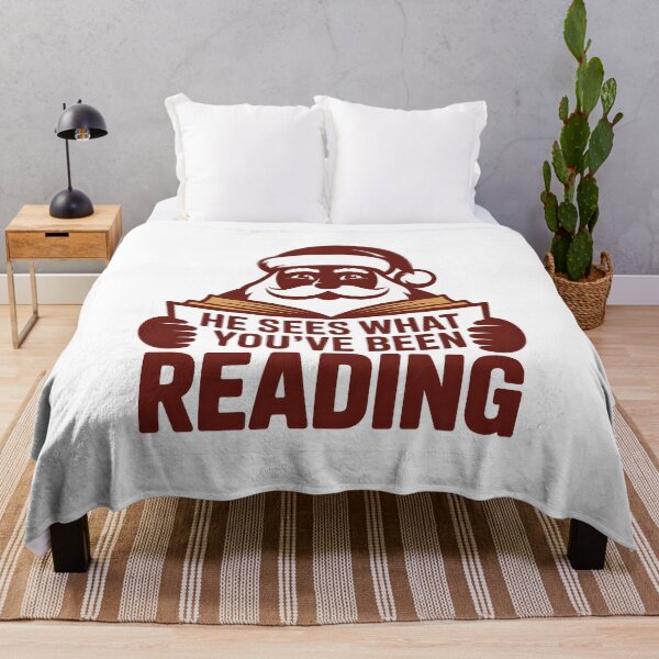 Item preview, He Sees What You've Been Reading - A perfect humorous design for book lovers who enjoy festive vibes and a playful twist on their reading habits. designed and sold by ZyziowskyArt.
