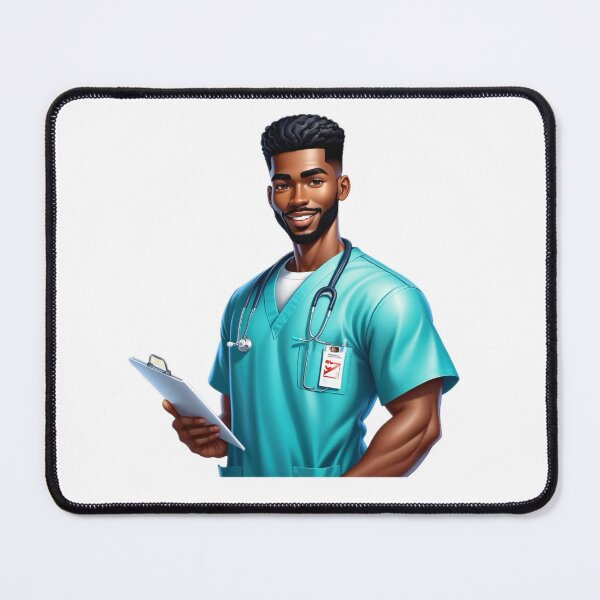 Item preview, Strong Black Nurse with Clipboard | Medical Professional Illustration designed and sold by Lulunza.