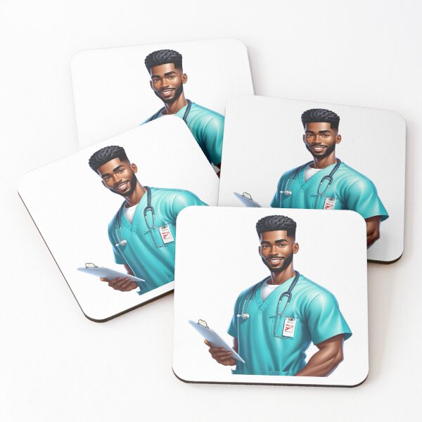 Item preview, Strong Black Nurse with Clipboard | Medical Professional Illustration designed and sold by Lulunza.