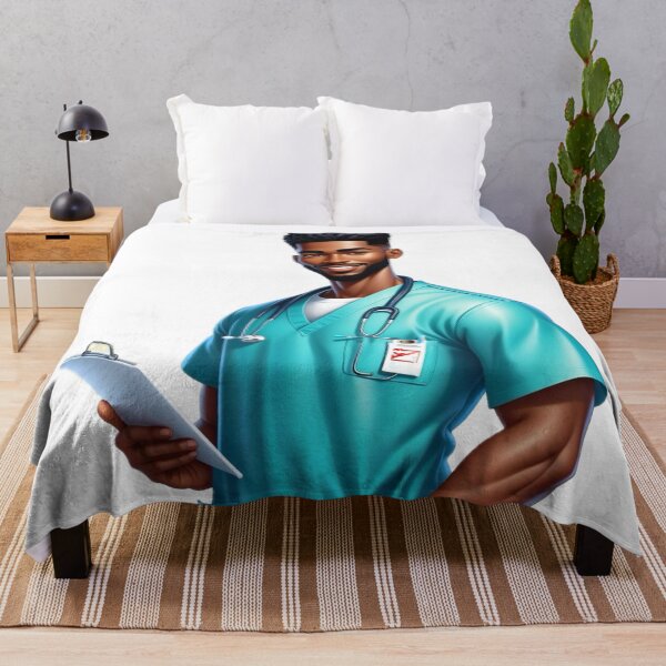 Item preview, Strong Black Nurse with Clipboard | Medical Professional Illustration designed and sold by Lulunza.