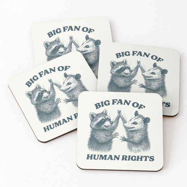 Item preview, Big Fan of Human Rights, Unisex Tee, Raccoon Opossum T Shirt, Equality Shirt, Social Justice Shirt, Political Protest Shirt, Activist designed and sold by samidsou.