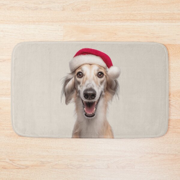 Item preview, Cute Saluki dog Christmas Art — Saluki dog Wearing Santa Hat designed and sold by LazyOwlStore.