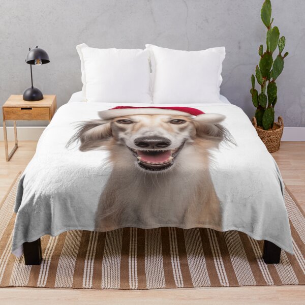 Item preview, Cute Saluki dog Christmas Art — Saluki dog Wearing Santa Hat designed and sold by LazyOwlStore.