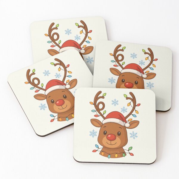 Item preview, Reindeer Six Seven Santa Hat Christmas Lights Vintage designed and sold by SunfullyYours.