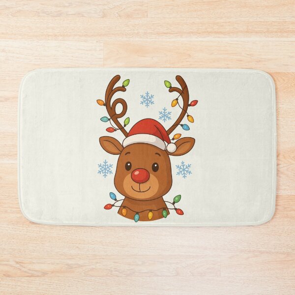 Item preview, Reindeer Six Seven Santa Hat Christmas Lights Vintage designed and sold by SunfullyYours.
