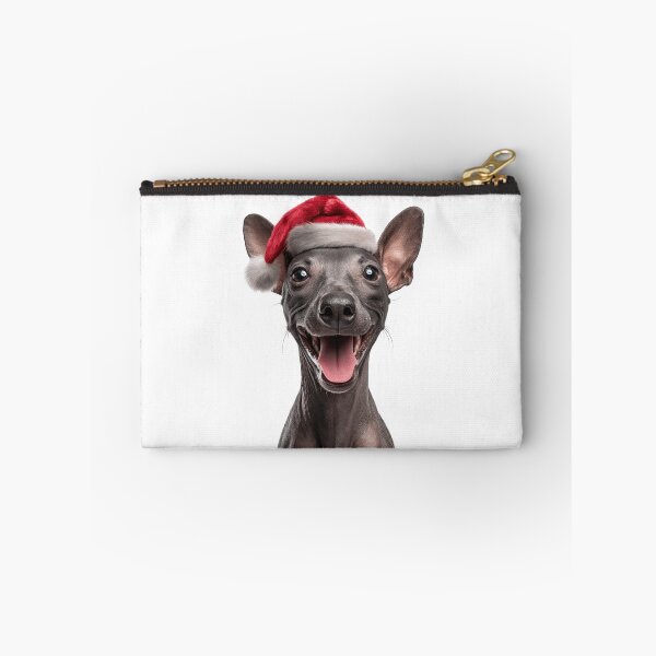 Item preview, Cute American Hairless Terrier Christmas Art — American Hairless Terrier Wearing Santa Hat designed and sold by LazyOwlStore.