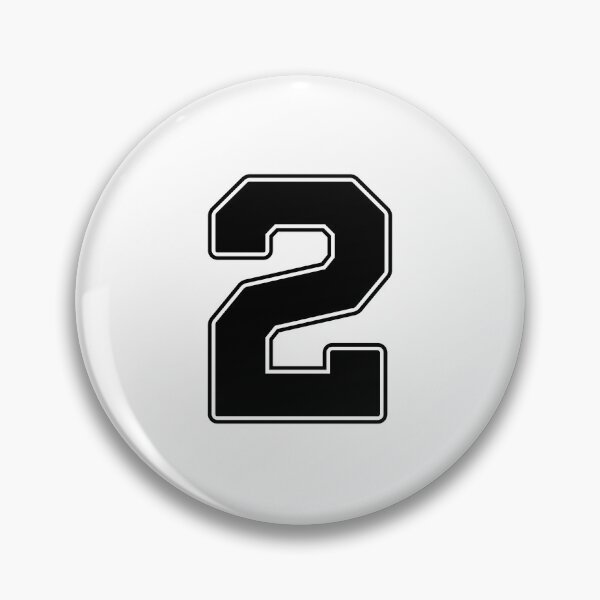 Item preview, Jersey Number 2 / Player Shirt Number Two (Black with Black Outline) designed and sold by STUDIO-72.