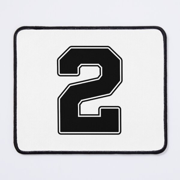 Item preview, Jersey Number 2 / Player Shirt Number Two (Black with Black Outline) designed and sold by STUDIO-72.