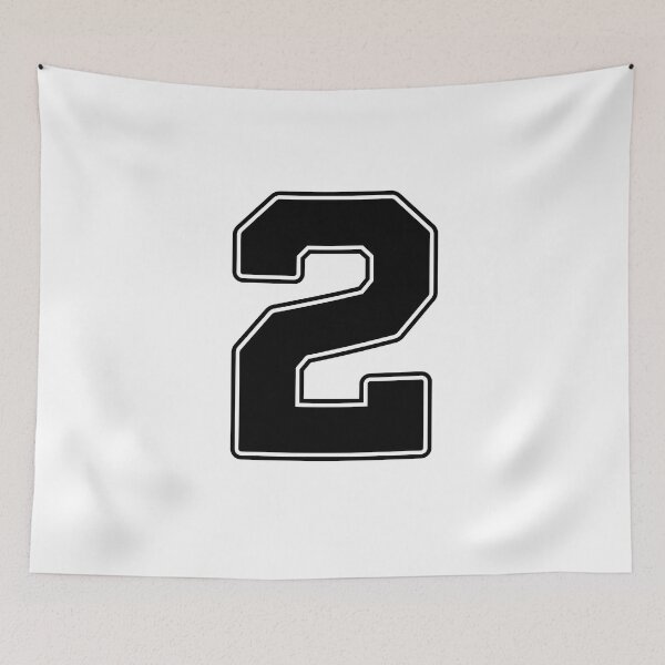 Item preview, Jersey Number 2 / Player Shirt Number Two (Black with Black Outline) designed and sold by STUDIO-72.