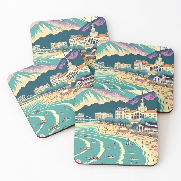 Item preview, Sochi Seaside in Ukiyo-e Style – Japanese Edo Woodblock Coastal Scene of Russia designed and sold by Vandy Fullam.