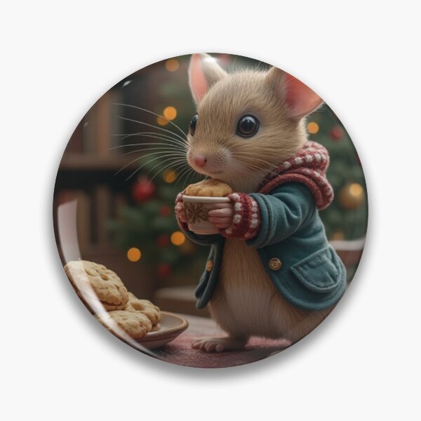 Item preview, Magical Christmas Card - Christmas Mouse in the Hobbit House designed and sold by Connys Colorful World.