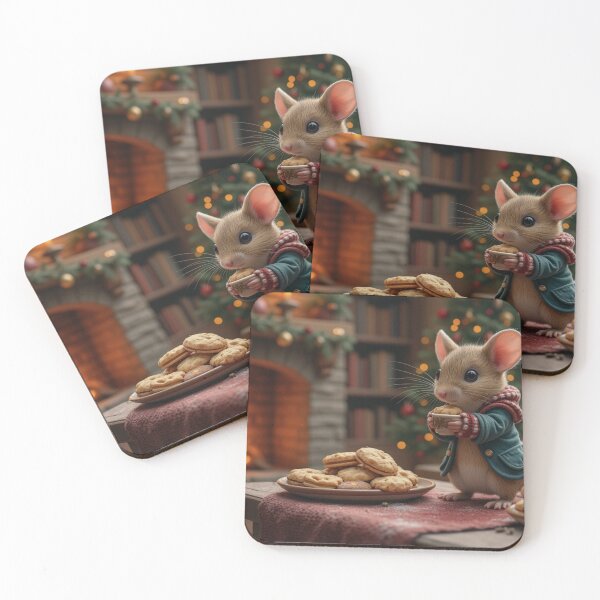 Item preview, Magical Christmas Card - Christmas Mouse in the Hobbit House designed and sold by Connys Colorful World.