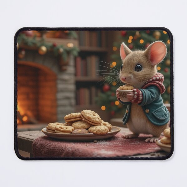 Item preview, Magical Christmas Card - Christmas Mouse in the Hobbit House designed and sold by Connys Colorful World.