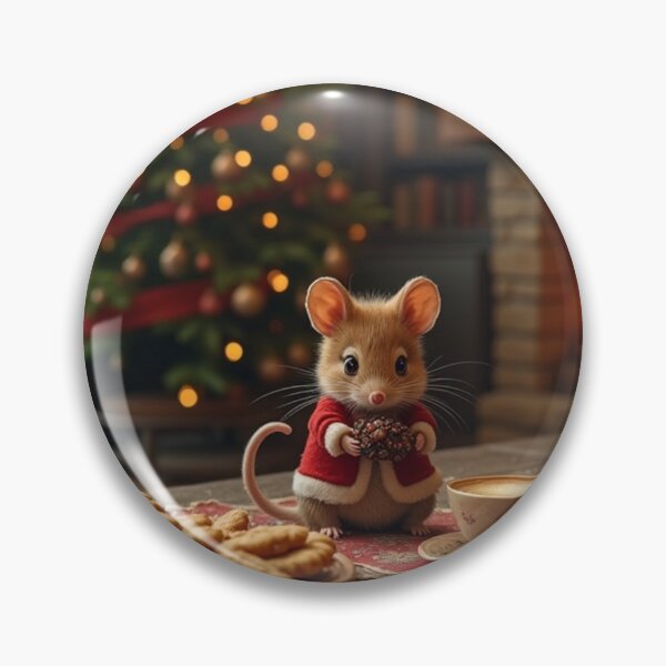 Item preview, Magical Christmas cards with the Christmas mouse in the hobbit house designed and sold by Connys Colorful World.