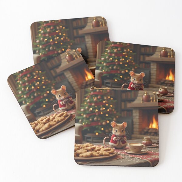 Item preview, Magical Christmas cards with the Christmas mouse in the hobbit house designed and sold by Connys Colorful World.