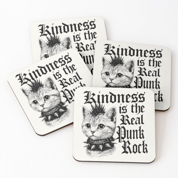 Item preview, Kindness is the real punk rock, kindness is punk shirt, vintage funny cat meme shirt, feral kitty designed and sold by samidsou.