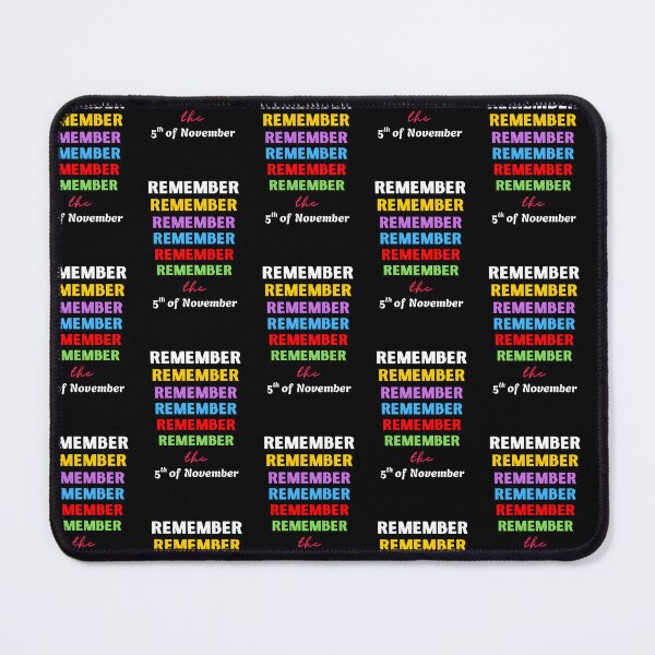 Item preview, “REMEMBER the Fifth – Guy Fawkes Night Typography Art” designed and sold by PixelInfinite.